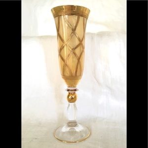 CHAMPAGNE FLUTE 24kt GOLD PEARLESCENT YELLOW WHITE